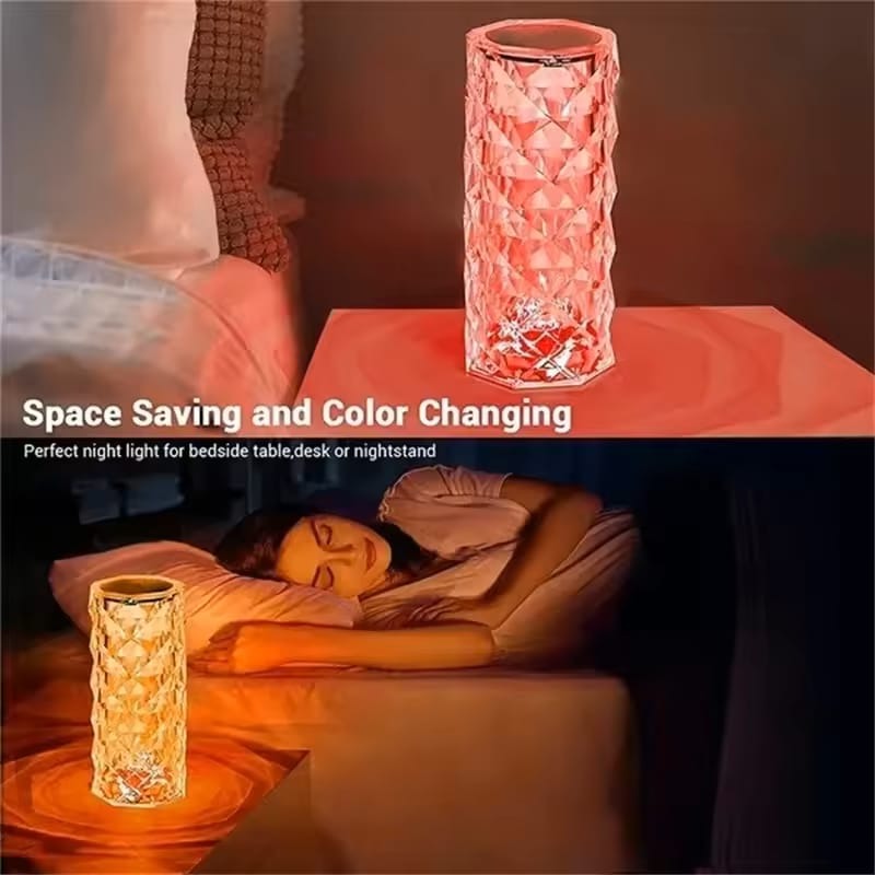 Crystal Lamp, Rose Diamond Table Lamp